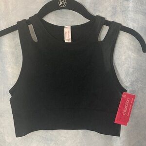 🌺2for$20🌺 Xhilaration Black Seamless High-Neck Bralette Shoulder Cutouts NWT XS